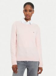 Tommy Hilfiger Sweter WW0WW40099 Różowy Regular Fit. Czerwone swetry klasyczne damskie Tommy Hilfiger, l, z syntetyku, bez kołnierzyka. Za 299.99 zł.