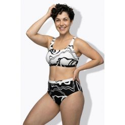 Damskie Bikini wzór w linie bez miękkich miseczek ramiączka z regulacją. Czarne bikini damskie Ulla Popken, bez wzorów, plus size. W wyprzedaży za 191.99 zł.