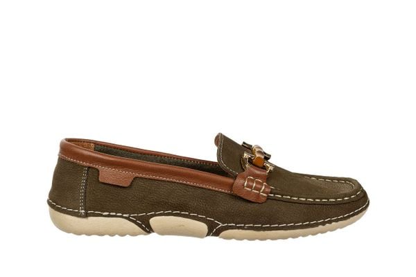 Mokasyny Loretta Vitale M10 Green 514265, Zielony, Skóra naturalna - 37. Zielone mokasyny damskie Loretta Vitale, z nubiku. W wyprzedaży za 206.10 zł.