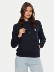 Guess Jeans Bluza W4YQ04 KC811 Granatowy Regular Fit. Niebieskie bluzy bez kaptura damskie Guess Jeans, l, z bawełny. Za 269.99 zł.