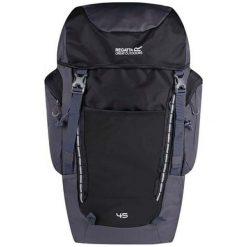 Plecak turystyczny Regatta Highton 45L ze stelażem Black/Ebony. Czarne plecaki damskie Regatta, bez wzorów. Za 299.99 zł.