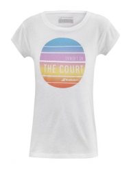 T-shirt Koszulka dziewczęca Message Tee. Białe koszulki dziewczęce BABOLAT, bez wzorów, z bawełny, bez ramiączek. Za 59.99 zł.