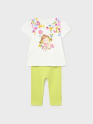 Mayoral Komplet t-shirt i legginsy 1777 Kolorowy. Koszulki dziewczęce Mayoral, m, bez wzorów, z bawełny, bez ramiączek. Za 79.99 zł.