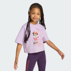Koszulka Disney Minnie Mouse Kids. Czerwone koszulki dziewczęce Adidas, bez wzorów, bez ramiączek. Za 129.00 zł.