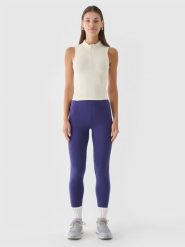 4F Legginsy dzianinowe damskie - granatowe XL. Niebieskie legginsy damskie 4f, s, bez wzorów, z bawełny. Za 79.99 zł.