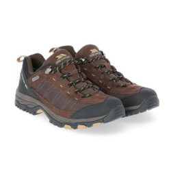 Buty trekkingowe Trespass SCARP - męskie, wodoodporne. Brązowe buty trekkingowe męskie Trespass, z materiału, przed kostkę, bez zapięcia, trekkingowe. Za 252.45 zł.