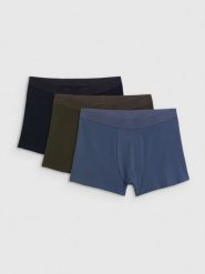 4F Bielizna bokserki (3-pack) męskie - multikolor M. Bokserki męskie 4f, bez wzorów, z bawełny. Za 99.99 zł.