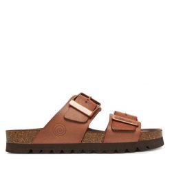 Klapki Dr. Brinkmann. Brązowe klapki damskie Dr. Brinkmann, bez wzorów, bez obcasa. Za 379.99 zł.