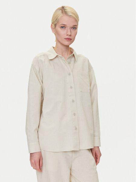 Mustang Koszula Willow 1016575 Beżowy Relaxed Fit. Brązowe koszule damskie Mustang, bez wzorów, z bawełny, bez kołnierzyka, bez ramiączek. Za 159.99 zł.