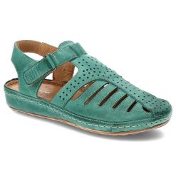 Zielone Sandały Maciejka Wygodne Skórzane Buty. Zielone sandały damskie Maciejka, bez wzorów, ze skóry, bez obcasa. Za 239.00 zł.