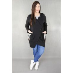 Czarna bluza kurtka dresowa casual MODA XXL. Czarne bluzy bez kaptura damskie Moda Size Plus Iwanek, l, z dresówki. W wyprzedaży za 69.90 zł.