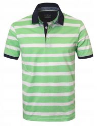 Męska Koszulka Polo - Pako Jeans - Zielone Prążki. Zielone koszulki polo męskie Pako Jeans, l, bez wzorów, z bawełny, bez ramiączek. Za 129.00 zł.