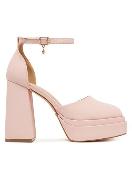 DeeZee Półbuty LW85478-6 Różowy. Czerwone półbuty damskie DeeZee, bez wzorów, z materiału, bez obcasa, na obcasie. Za 169.99 zł.