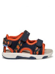 Geox Sandały B Sandal Multy B450FA 014CE C0659 S Granatowy. Niebieskie sandały chłopięce Geox, z materiału, bez zapięcia. Za 119.99 zł.