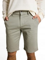 SPODENKI MĘSKIE KRÓTKIE BERMUDY TOM TAILOR SLIM CHINO OLIWKOWE. Zielone szorty męskie Tom Tailor, na lato, bez wzorów, z bawełny, eleganckie. Za 127.16 zł.