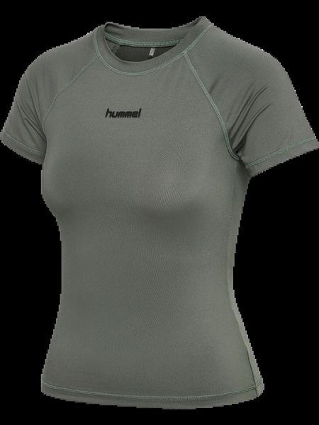 Hummel hmlPRIMA W T‑SHIRT S/S – dopasowany krój, elastyczny materiał. Szare t-shirty damskie HUMMEL, l, bez wzorów, z elastanu, bez kołnierzyka. Za 144.68 zł.