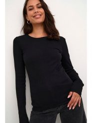 Kaffe Koszulka w kolorze czarnym rozmiar: XL. Czarne bluzki damskie Kaffe, xl, bez wzorów, z bawełny, bez kołnierzyka. Za 96.60 zł.