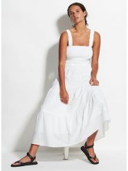 Seafolly Sukienka w kolorze białym rozmiar: XS. Białe sukienki damskie Seafolly, xs, bez wzorów, z bawełny, bez kołnierzyka, bez ramiączek, maxi. Za 158.10 zł.