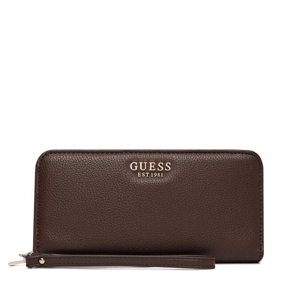 Portfel Guess. Brązowe portfele damskie Guess, z aplikacjami. Za 294.99 zł.