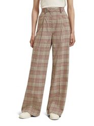 Scotch & Soda Spodnie w kolorze zielono-jasnobrązowym rozmiar: W25/L32. Brązowe spodnie materiałowe damskie Scotch & Soda, bez wzorów, z materiału, z podwyższonym stanem. Za 210.81 zł.