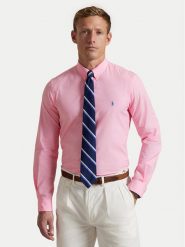 Polo Ralph Lauren Koszula 710929348003 Różowy Slim Fit. Czerwone koszule męskie Polo Ralph Lauren, m, bez wzorów, z bawełny, bez kołnierzyka, bez ramiączek. Za 369.99 zł.