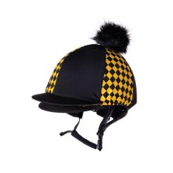 Czapka na kask jeździecki QHP Omaha. Żółte czapki męskie QHP, bez wzorów, z elastanu. Za 213.00 zł.