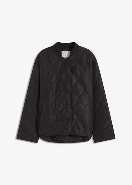 Bardzo lekka kurtka pikowana, oversize. Czarne kurtki damskie bonprix, bez wzorów, bez kaptura. Za 219.99 zł.