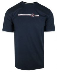 T-Shirt Męski - Granatowy z Nadrukiem - Pako Jeans. Niebieskie t-shirty męskie Pako Jeans, m, bez wzorów, z bawełny, bez kołnierzyka. Za 69.00 zł.