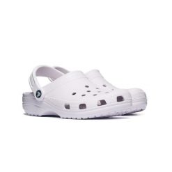 Klapki Crocs CLASSIC 10001-5DK. Fioletowe klapki damskie Crocs, bez wzorów, z materiału, bez obcasa. Za 278.91 zł.