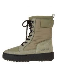 Moon Boot Skórzane botki "Ltrack Combat" w kolorze khaki rozmiar: 39. Brązowe botki damskie Moon Boot, z materiału, bez obcasa, bez zapięcia. Za 483.17 zł.