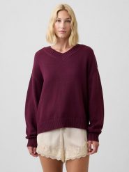 GAP Sweter w kolorze bordowym rozmiar: XS. Czerwone swetry klasyczne damskie GAP, xs, bez kołnierzyka. Za 204.95 zł.
