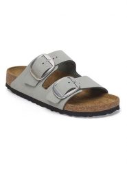 Birkenstock Skórzane klapki "Arizona" w kolorze zielonym rozmiar: 40. Zielone klapki damskie Birkenstock, bez wzorów, z nubiku, bez obcasa. Za 543.90 zł.