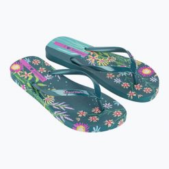 Klapki damskie Ipanema Verao Tropical. Niebieskie klapki damskie Ipanema, bez wzorów, bez obcasa. Za 109.99 zł.