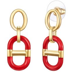 Lulu & Jane Kolczyki Stop metali Żółte złoto 1 ct Damski. Żółte kolczyki damskie Lulu & Jane, pozłacane. Za 109.99 zł.