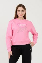 GUESS Różowa bluza Icon. Czerwone bluzy bez kaptura damskie Guess, s. W wyprzedaży za 326.99 zł.