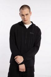 MĘSKA KURTKA Jack Wolfskin Jacket PRELIGHT OVERHEAD M 1307561-6-L. Czarne kurtki męskie Jack Wolfskin, l, bez wzorów, z dresówki, sportowe, bez kaptura. Za 259.50 zł.