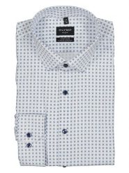 OLYMP Koszula "No 6" - Super Slim - w kolorze niebiesko-białym rozmiar: 39. Białe koszule męskie Olymp, bez wzorów, z bawełny, bez kołnierzyka, bez ramiączek. Za 105.38 zł.