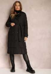 Czarna Kurtka Pikowana z Paskiem Yeclu. Czarne kurtki damskie Renee, na zimę, l, bez wzorów, z materiału, bez kaptura. Za 169.99 zł.