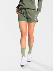 Damskie Szorty bawełniane Hummel Active. Zielone spodenki sportowe damskie HUMMEL, xs, z bawełny, na fitness i siłownię. Za 246.00 zł.