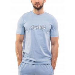 Adidas koszulka Mężczyzna t-shirt bluzka sportowa bawełniana logo roz. L. Niebieskie t-shirty męskie Adidas, l, bez wzorów, z bawełny, bez kołnierzyka. Za 102.00 zł.