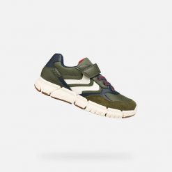 Buty GEOX J FLEXYPER BOY Zielony. Niebieskie buty fitness męskie Geox, na fitness i siłownię. Za 204.99 zł.