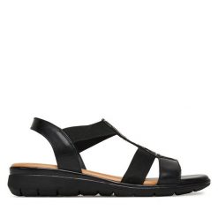 Sandały Go Soft. Czarne sandały damskie GO SOFT, bez wzorów, bez obcasa, na płaskiej podeszwie. Za 159.99 zł.