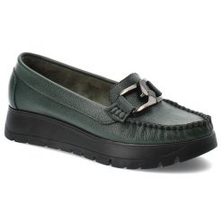 Zielone Stylowe Mokasyny Armodo Modne Obuwie Damskie. Zielone mokasyny damskie Armodo, ze skóry. Za 279.00 zł.