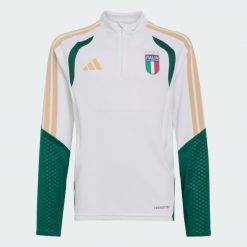 Dziecięca koszulka treningowa Włochy 26 Tiro. Białe bluzki sportowe damskie Adidas, l, z materiału, bez kołnierzyka, bez ramiączek. Za 279.00 zł.