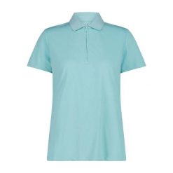 Damska oddychająca koszulka polo z zamkiem CMP. Zielone bluzki sportowe damskie CMP, xl, ze skóry, bez kołnierzyka, bez ramiączek. Za 131.00 zł.