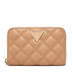 Portfel Guess. Brązowe portfele damskie Guess, z aplikacjami. Za 259.99 zł.