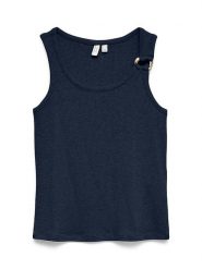 Vero Moda Top w kolorze granatowym rozmiar: XS. Niebieskie topy damskie Vero Moda, xs, z aplikacjami, prążkowane, bez kołnierzyka. Za 61.46 zł.