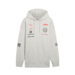 Bluza z kapturem Puma F1 Racing. Szare bluzy sportowe męskie Puma, bez wzorów, eleganckie, bez kołnierzyka, bez ramiączek. W wyprzedaży za 321.90 zł.
