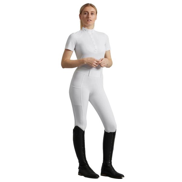 Damskie legginsy zawodnicze z pełną przyczepnością Premier Equine Luceo. Białe legginsy damskie PREMIER EQUINE, bez wzorów. Za 406.00 zł.