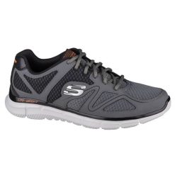 Buty sportowe Sneakersy męskie, Skechers Satisfaction-Flash Point. Szare buty sportowe na co dzień męskie Skechers, bez zapięcia, trekkingowe. Za 199.99 zł.